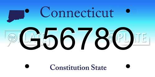 G5678O Connecticut License Plate