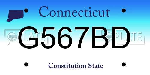 G567BD Connecticut License Plate