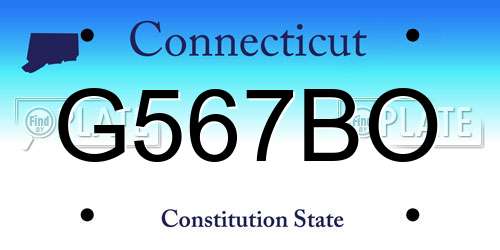 G567BO Connecticut License Plate