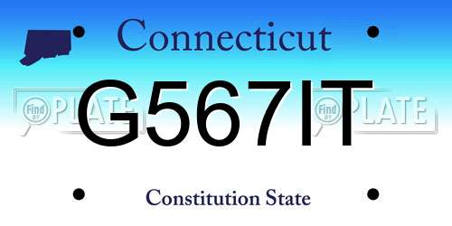 G567IT Connecticut License Plate