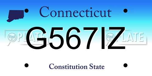 G567IZ Connecticut License Plate