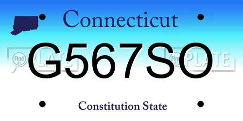G567SO Connecticut License Plate