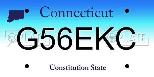 G56EKC Connecticut License Plate