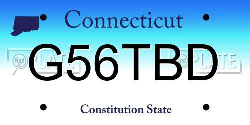 G56TBD Connecticut License Plate