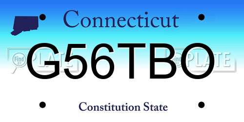 G56TBO Connecticut License Plate