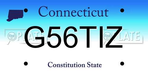 G56TIZ Connecticut License Plate