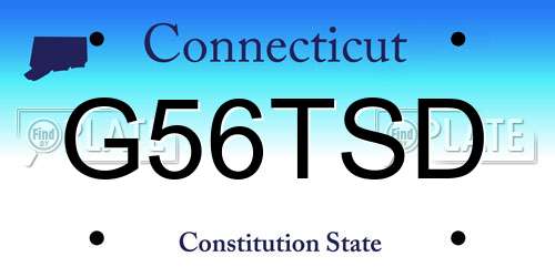 G56TSD Connecticut License Plate