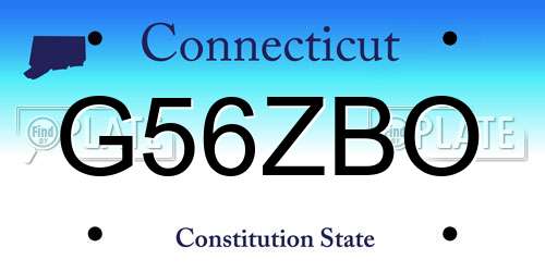 G56ZBO Connecticut License Plate