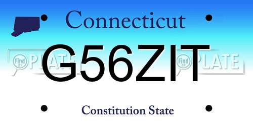 G56ZIT Connecticut License Plate