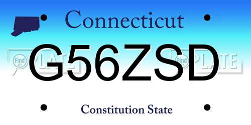 G56ZSD Connecticut License Plate