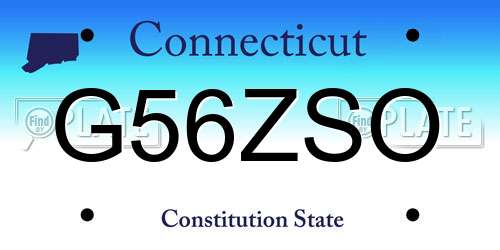 G56ZSO Connecticut License Plate