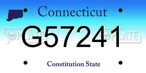 G57241 Connecticut License Plate