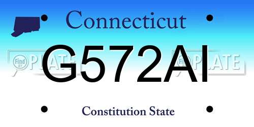 G572AI Connecticut License Plate