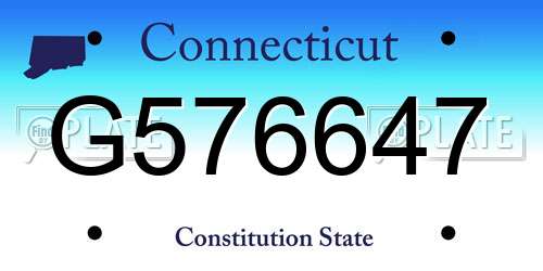 G576647 Connecticut License Plate