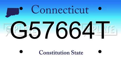 G57664T Connecticut License Plate