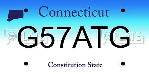 G57ATG Connecticut License Plate