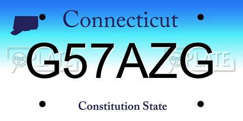 G57AZG Connecticut License Plate