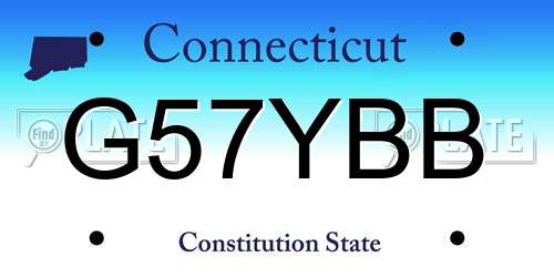 G57YBB Connecticut License Plate
