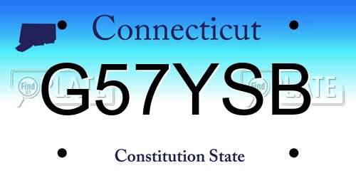 G57YSB Connecticut License Plate