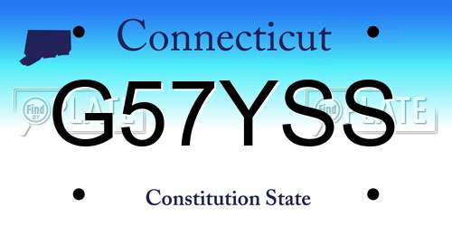 G57YSS Connecticut License Plate