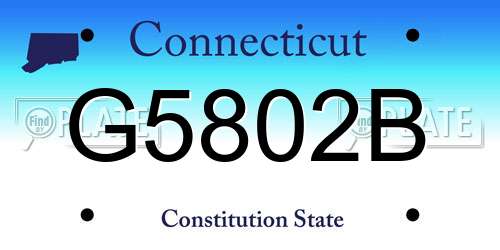 G5802B Connecticut License Plate