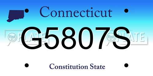 G5807S Connecticut License Plate