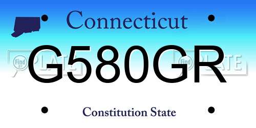 G580GR Connecticut License Plate