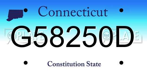 G58250D Connecticut License Plate