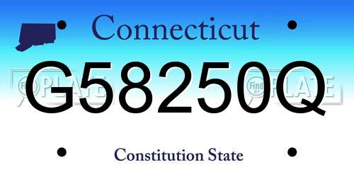 G58250Q Connecticut License Plate