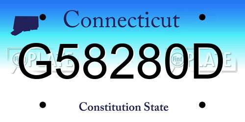 G58280D Connecticut License Plate
