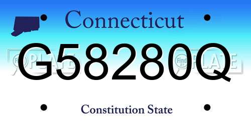 G58280Q Connecticut License Plate