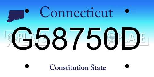 G58750D Connecticut License Plate