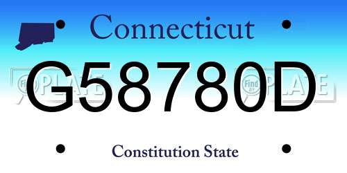 G58780D Connecticut License Plate
