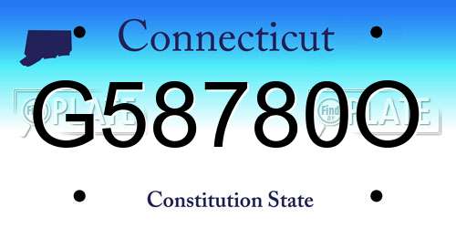 G58780O Connecticut License Plate