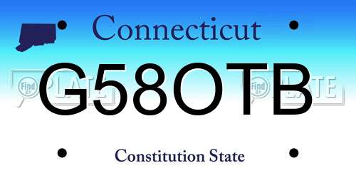G58OTB Connecticut License Plate