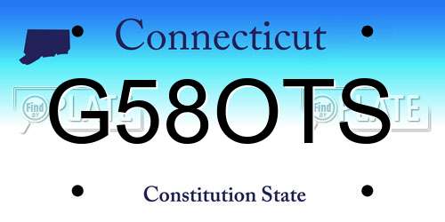 G58OTS Connecticut License Plate