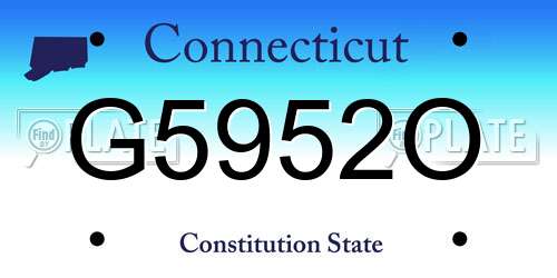 G5952O Connecticut License Plate