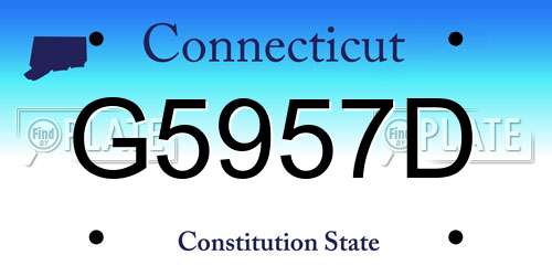 G5957D Connecticut License Plate