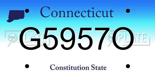 G5957O Connecticut License Plate
