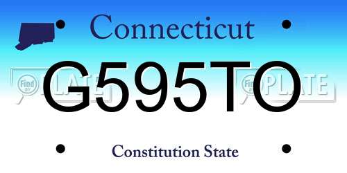 G595TO Connecticut License Plate