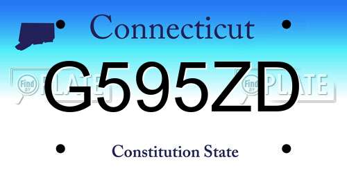 G595ZD Connecticut License Plate