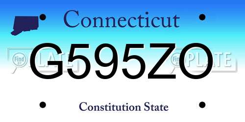 G595ZO Connecticut License Plate