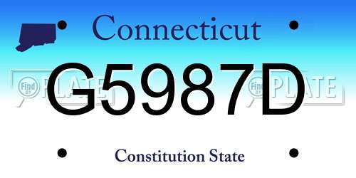 G5987D Connecticut License Plate