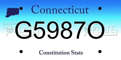 G5987O Connecticut License Plate