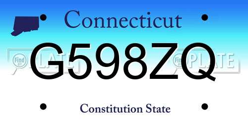 G598ZQ Connecticut License Plate