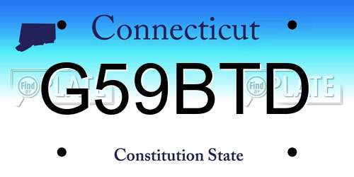 G59BTD Connecticut License Plate