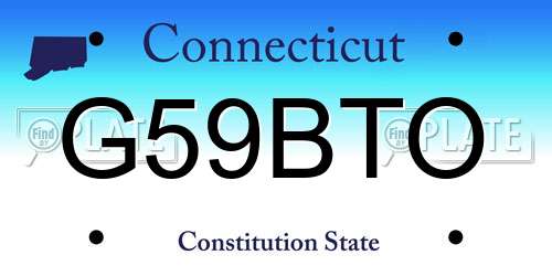 G59BTO Connecticut License Plate