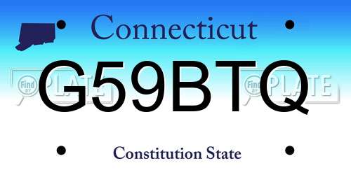 G59BTQ Connecticut License Plate