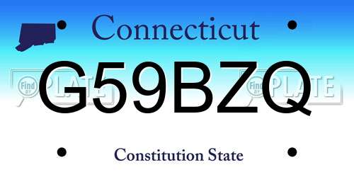 G59BZQ Connecticut License Plate