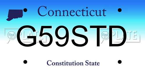 G59STD Connecticut License Plate